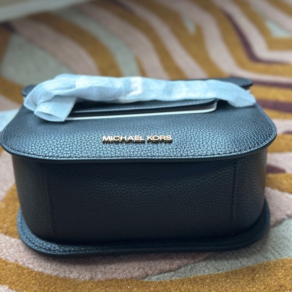 Michael Kors Emilia Small Leather Crossbody Bag-Black - Picture 7 of 10